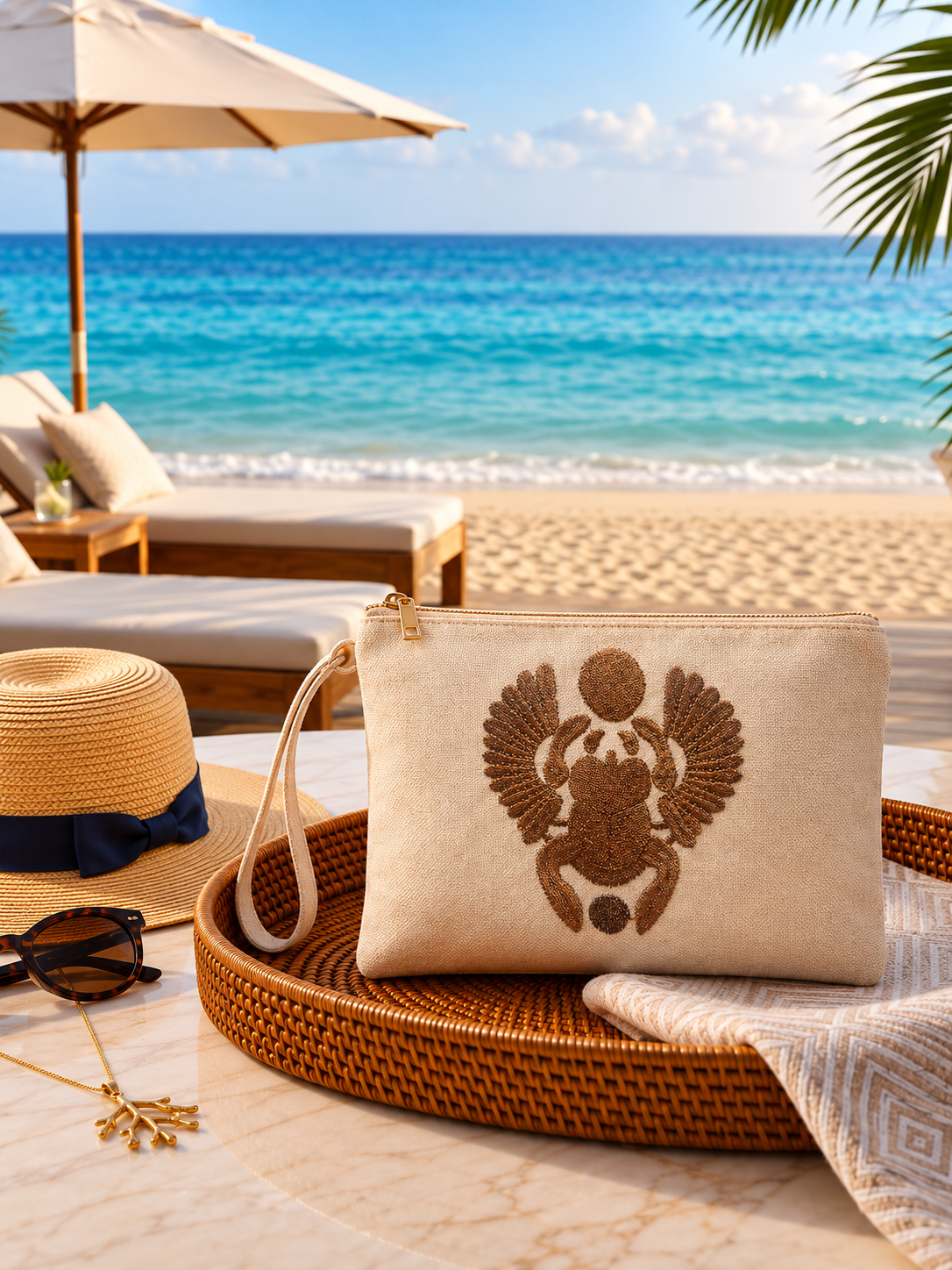 Eternal Scarab Canvas Clutch
