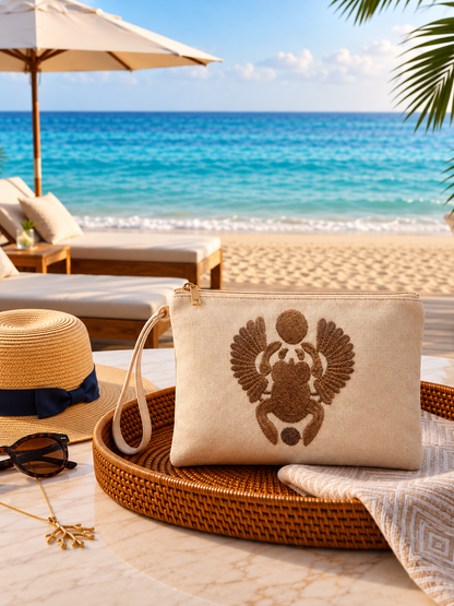 Eternal Scarab Canvas Clutch