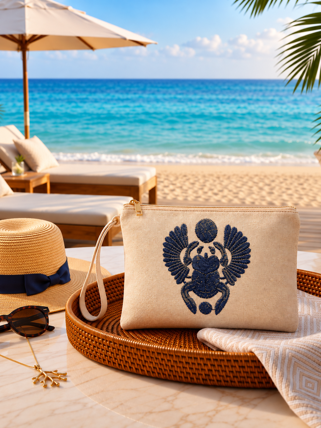 Eternal Scarab Canvas Clutch