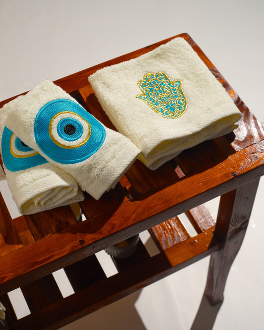 Turquoise Evil Eye Guest Towels