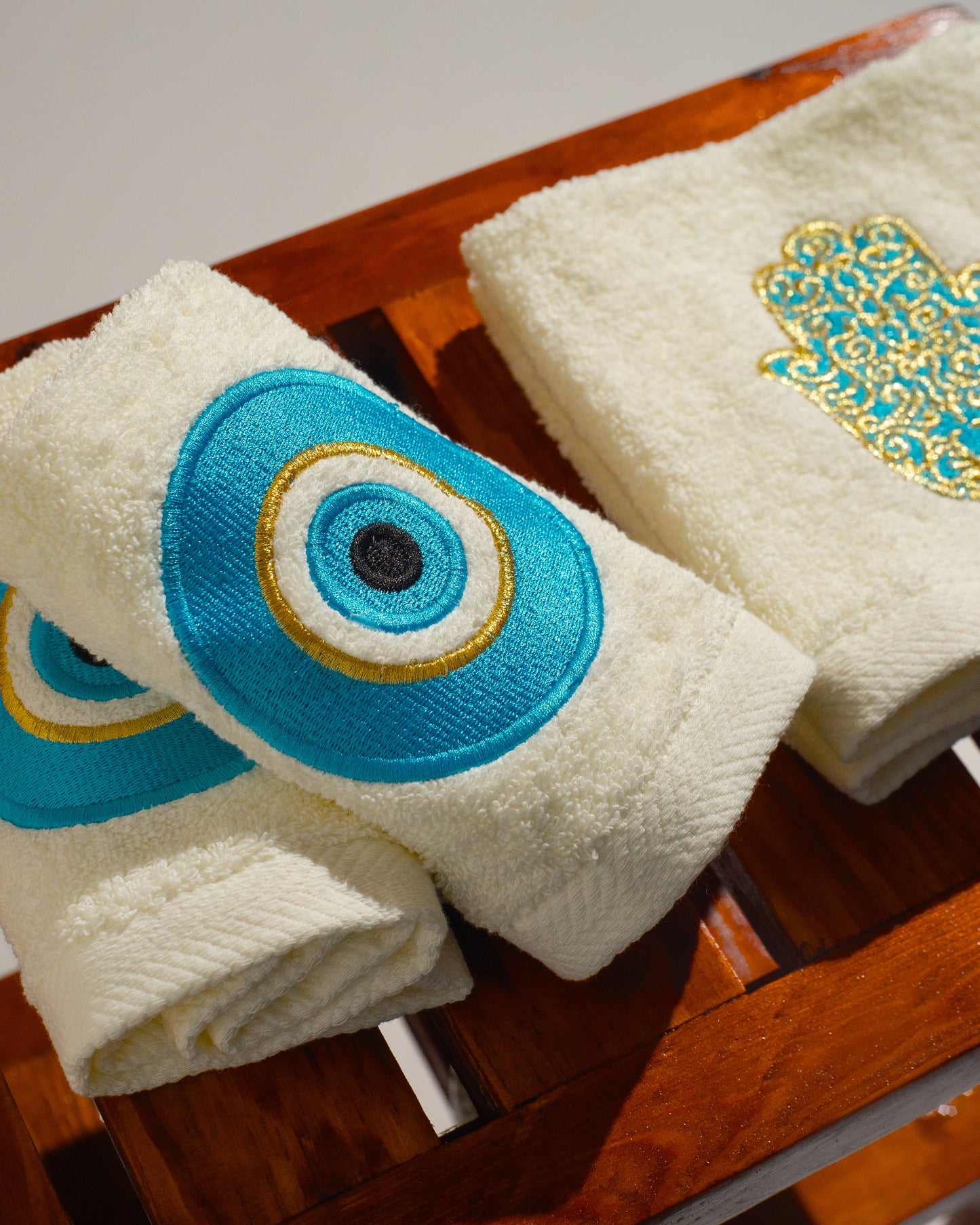 Turquoise Evil Eye Guest Towels