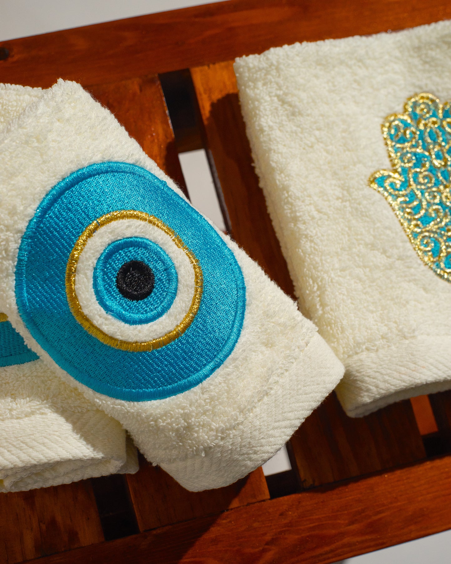 Turquoise Evil Eye Guest Towels