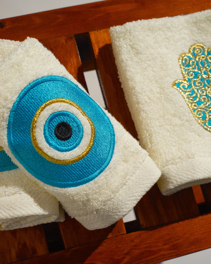 Turquoise Evil Eye Guest Towels