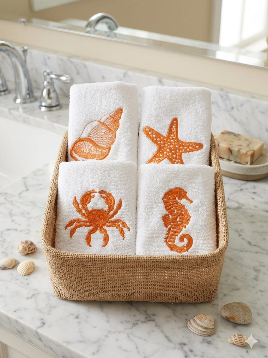 Sea-Whisper Guest Towels