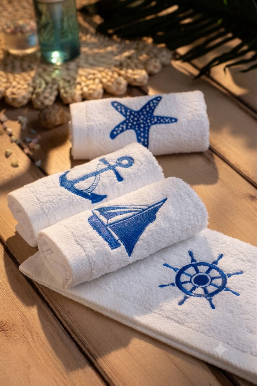 Sea-Whisper white Guest Towels