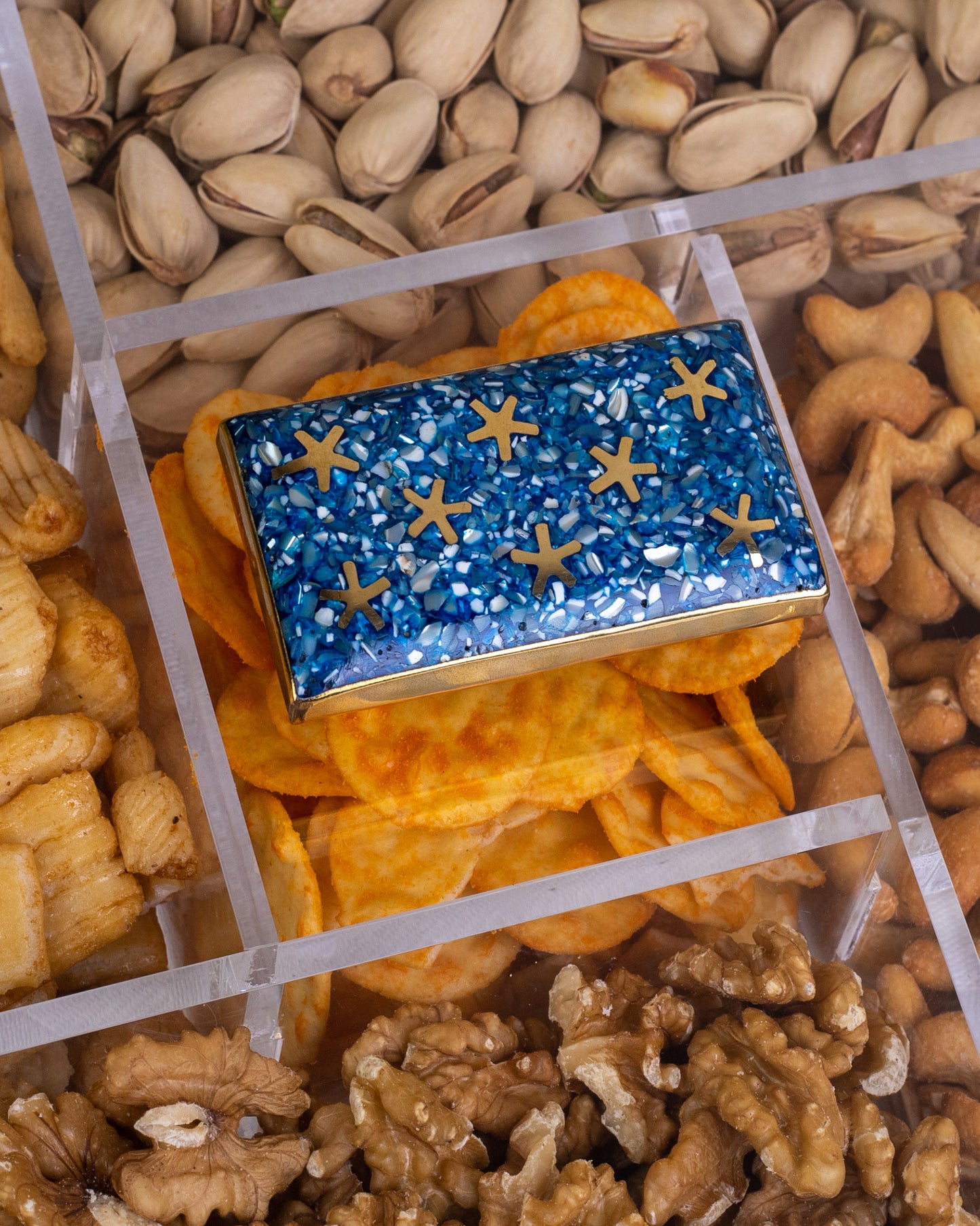 Blue Mother of Pearl Treat Treasure  Organizer