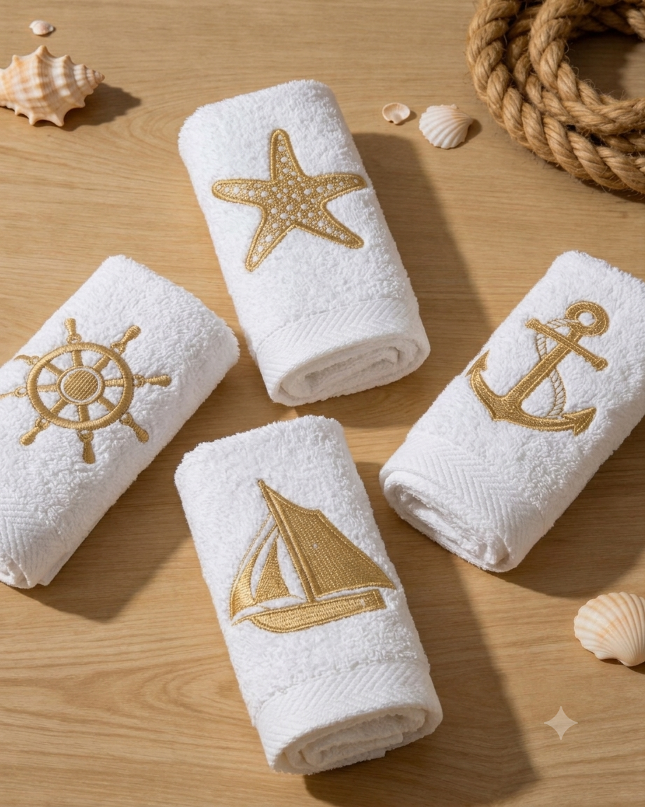 Sea-Whisper white Guest Towels