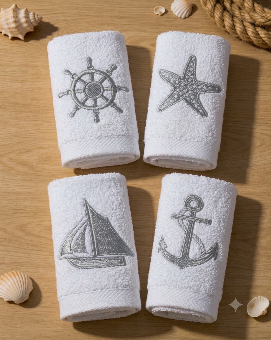 Sea-Whisper white Guest Towels